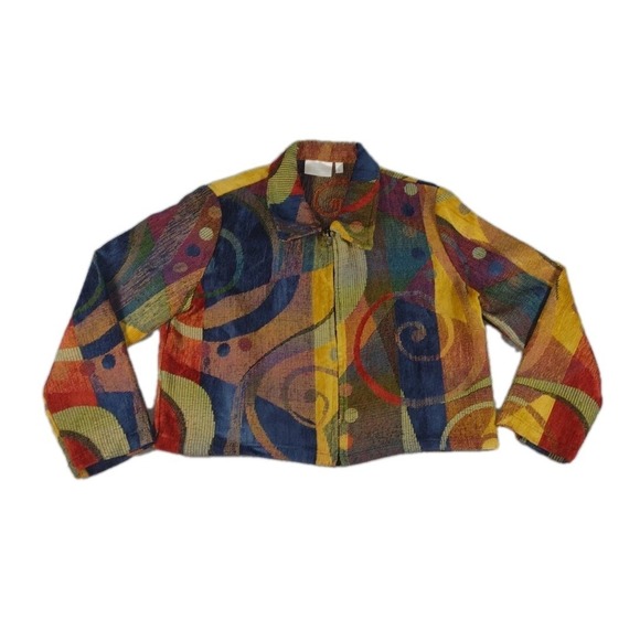 Laguna Beach Co. Jackets & Blazers - Heirloom Laguna Beach Co. Knitted Multi Color Mosaic Tapestry Jacket Women's LG